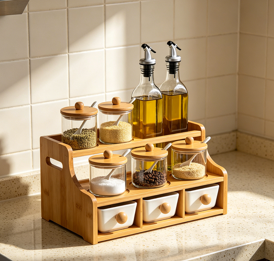 Multi Tier Kitchen Spice Rack Organizer Shelf